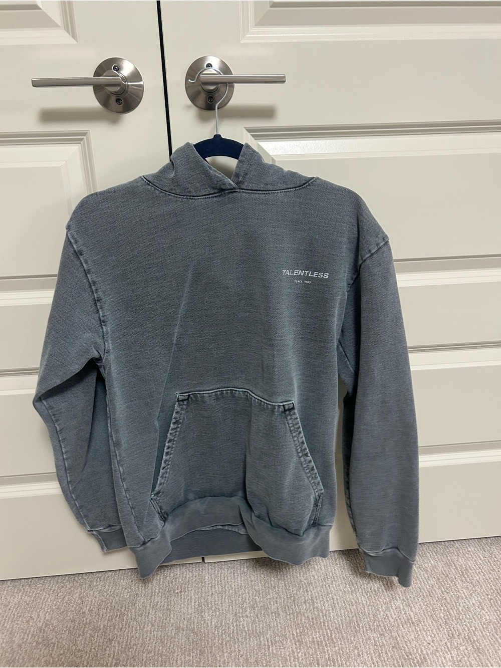TALENTLESS Vintage Washed Slate Gray Pullover Hoodie